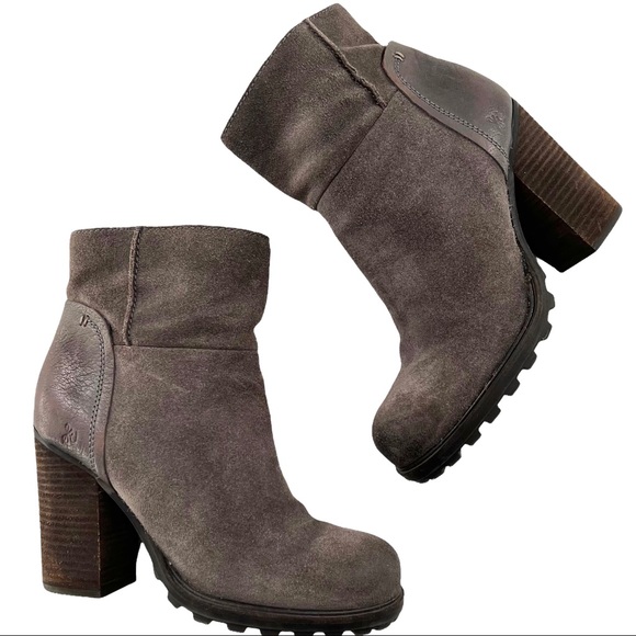 Sam Edelman Franklin Suede Leather Block Heel Ankle Boot in Grigio Gray 8.5 - Picture 11 of 11